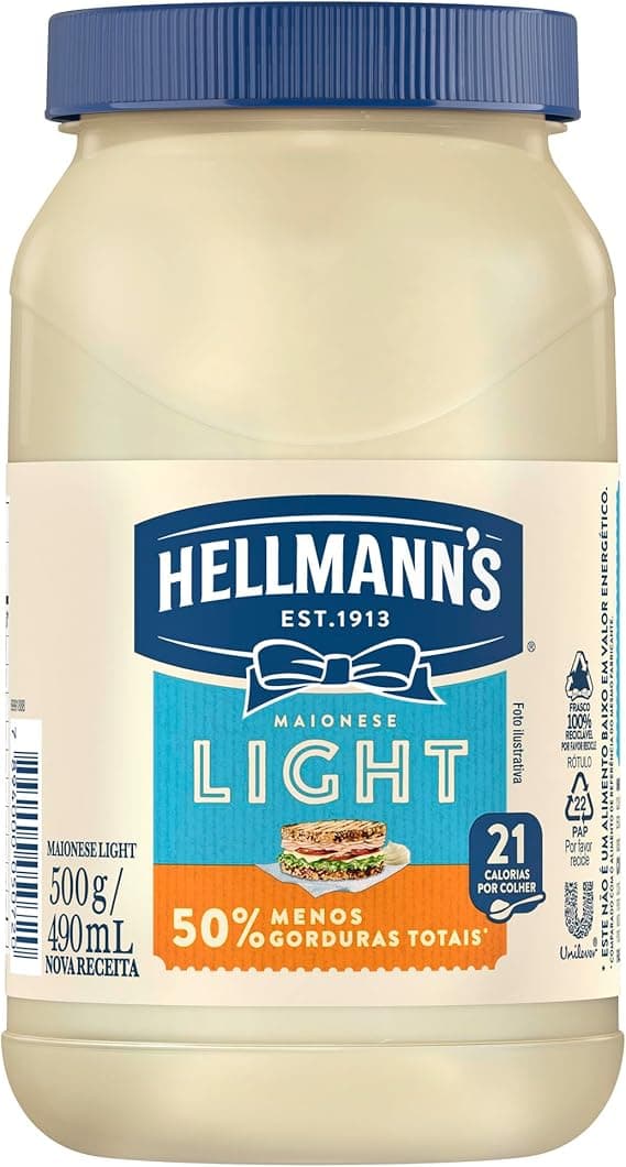 Hellmann’s Maionese Light 500g por R$12,95: 43% menos calorias
