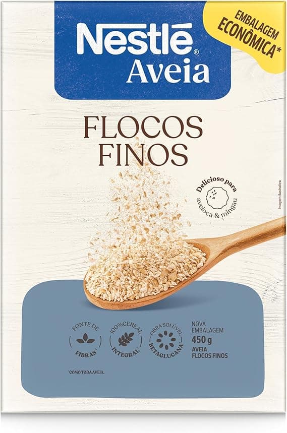 Aveia NESTLÉ Flocos Finos 450g com oferta na Amazon a R$13,29
