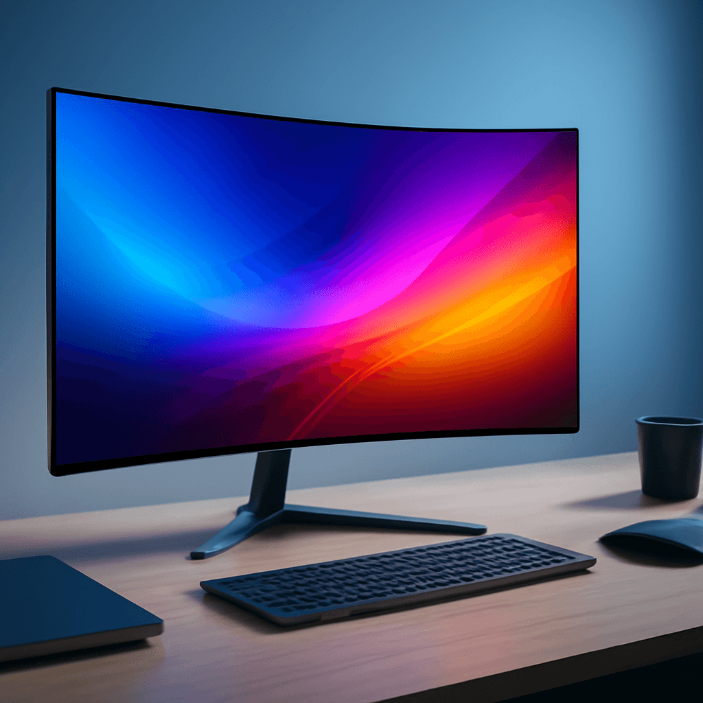 Monitor curvo que oferece conforto visual e alta imersão para uso diário