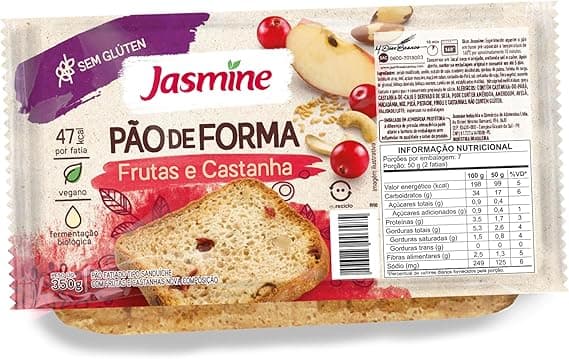 Pão Jasmine Sem Glúten 350g com Frutas e Castanhas: R$12,99 na Amazon