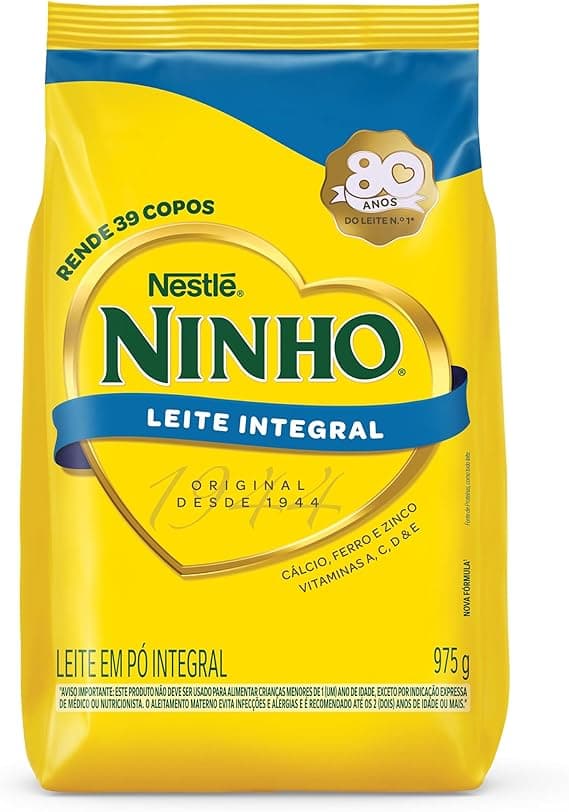 Ninho Integral 975 g por R$35,88 na Amazon — tradição Nestlé, 4,8/5