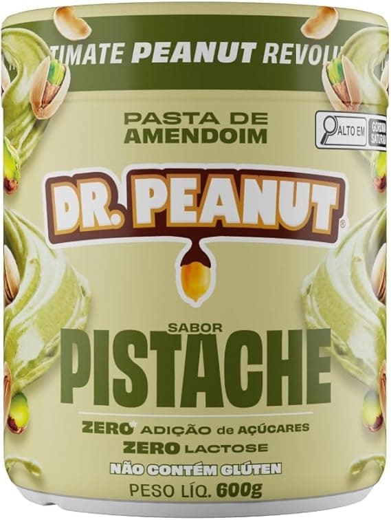 Dr. Peanut Pistache 600g Whey — R$45,90, zero açúcar e zero lactose