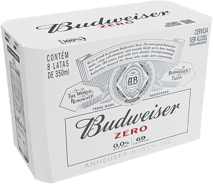 Budweiser Zero Álcool: Pack 8×350 ml por R$30,68 com entrega grátis