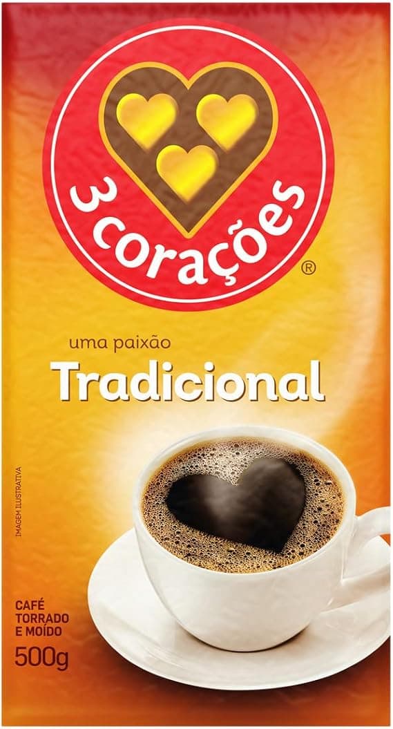 Café 3 Corações Tradicional 500 g em vácuo por R$39,19 na Amazon