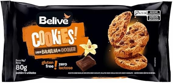 Belive Cookie Sem Glúten/Lactose — Baunilha/Chocolate 4 uni por R$5,95