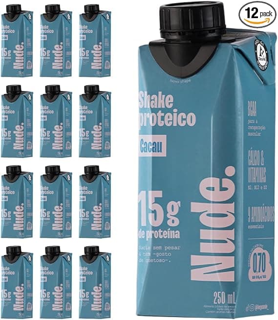 Nude Shake Proteico Cacau 250ml Pack12: R$111,15 com 5% desconto