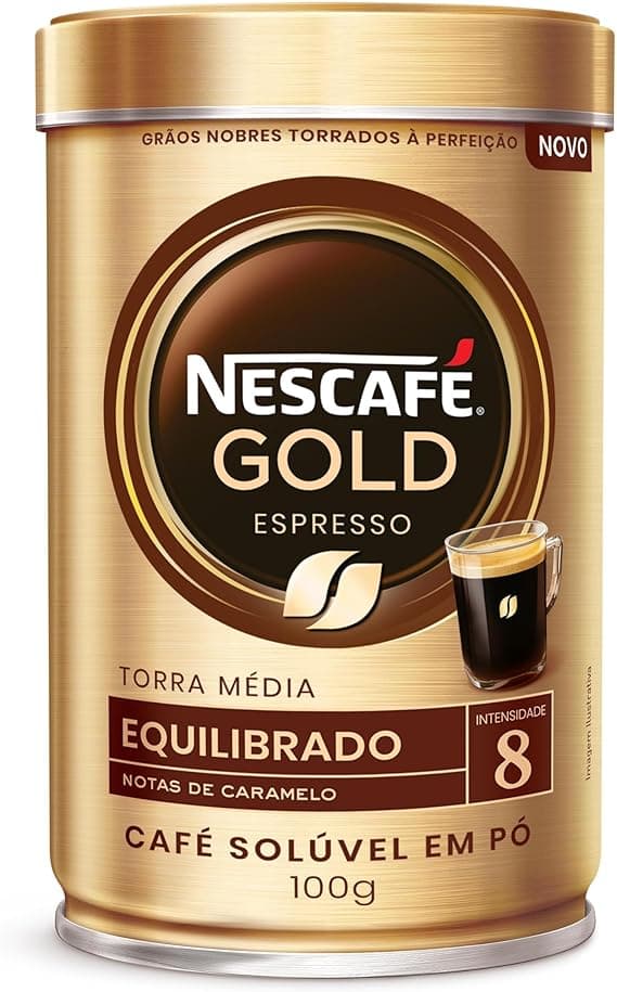 Nescafé Gold Espresso 8: Café Solúvel em Pó 100 g a R$29,49 na Amazon