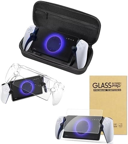 Kit 3 em 1 para PS5 Portal: vidro temperado, estojo e capa acrílica