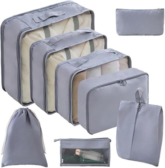 Kit Organizador de Malas 8 Peças; prático e econômico por R$ 34,80
