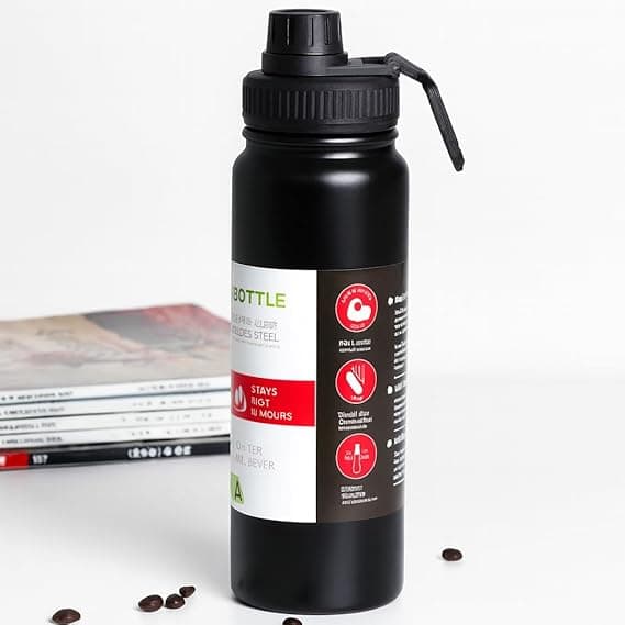 Garrafa Térmica 800ml Inox 304: frio 12h, quente 8h R$32,99 na Amazon