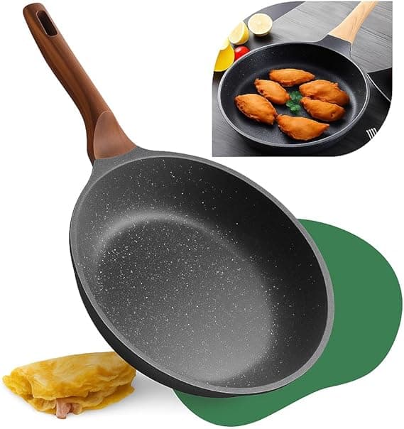 Frigideira cerâmica com cabo de madeira 24 cm por R$58,70 na Amazon