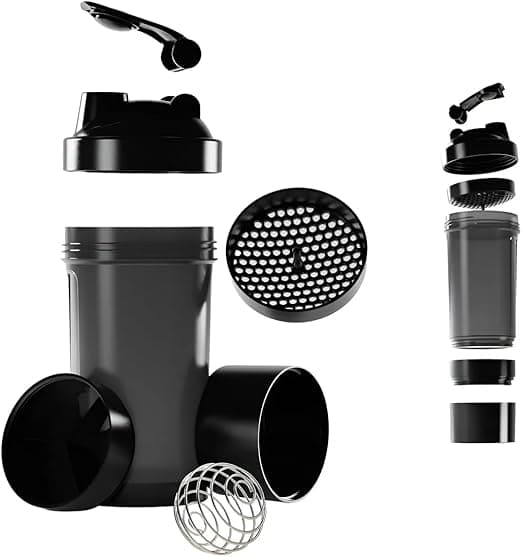 Shaker Academia 500ml com 3 Compartimentos por apenas R$27,90