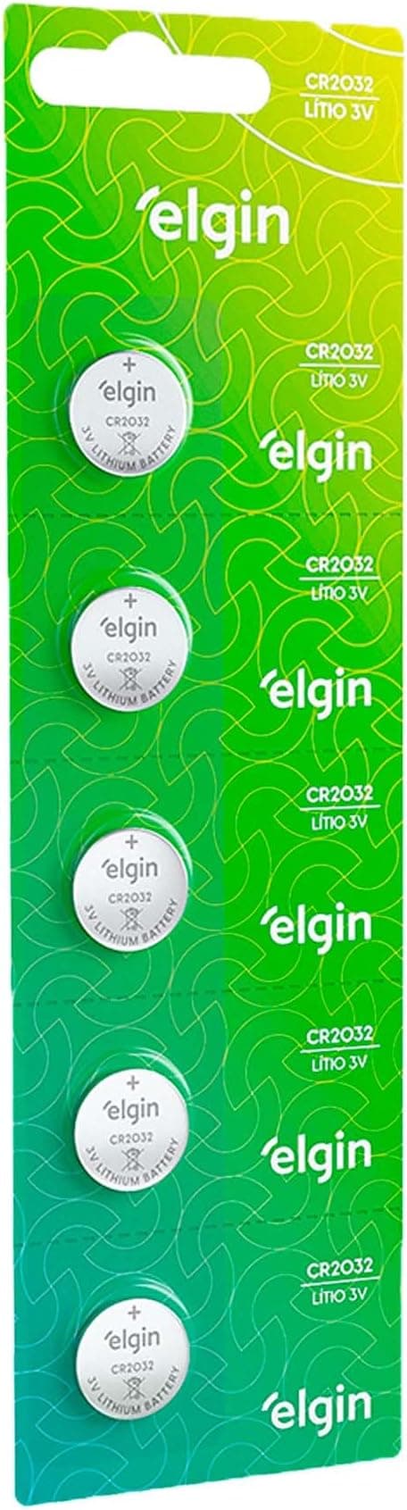 CR2032 Elgin: Cartela com 5 Baterias 3V por apenas R$14,57