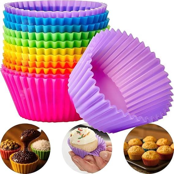 Kit 12 formas de silicone para cupcakes, muffins – R$ 9,50 na Amazon