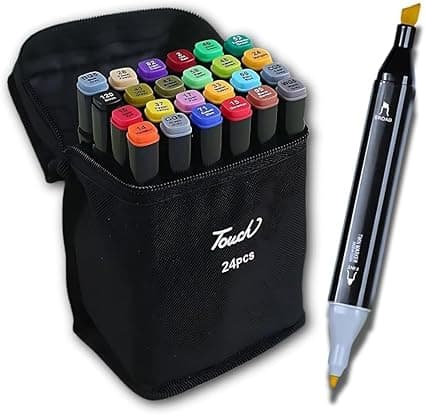 Kit 24 Marcadores Permanentes Ponta Dupla Coloridos – R$ 9,90 na Amazon