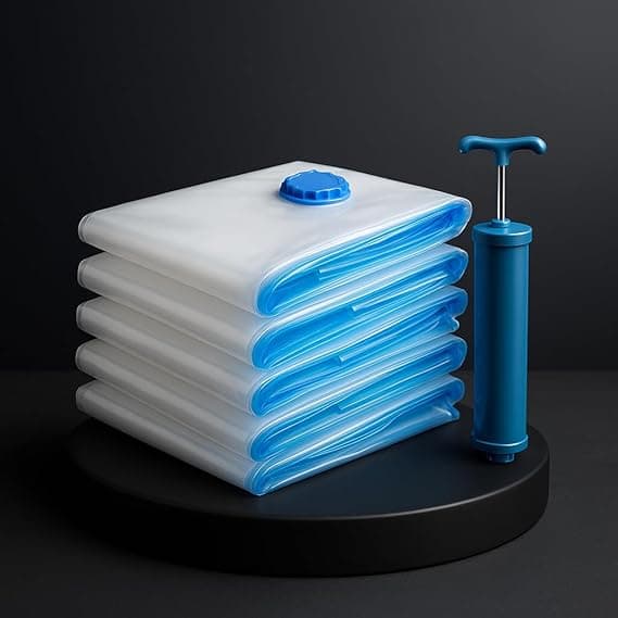 Kit 5 Sacos a Vácuo 50×60 cm com Bomba Manual — R$29,90 (25% off)