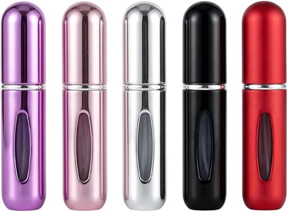 Kit 5 Frascos de Perfume Recarregável com Spray 5 ml — R$13,50 Amazon