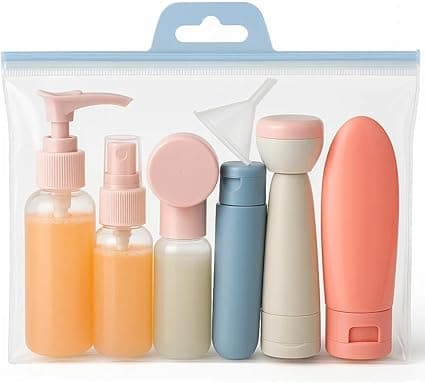 Kit Viagem 11 Frascos de Silicone Recarregáveis com Vedação Dupla
