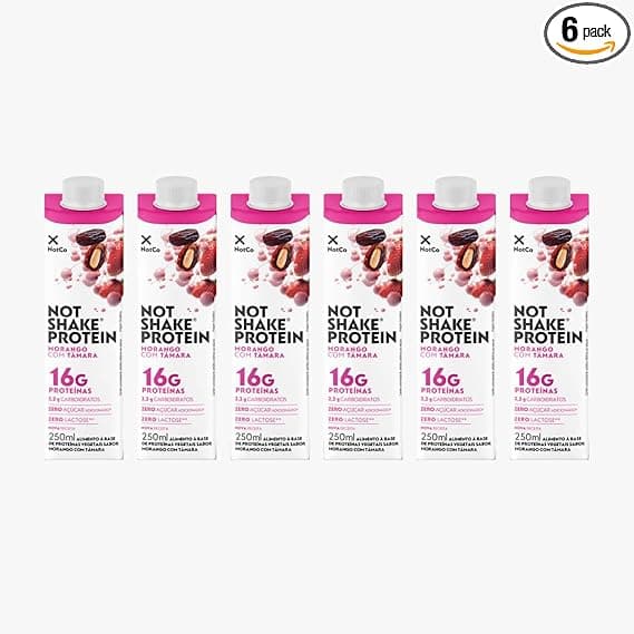 NotShake Morango Tamara 6x250ml: proteína vegetal, oferta por R$41,99
