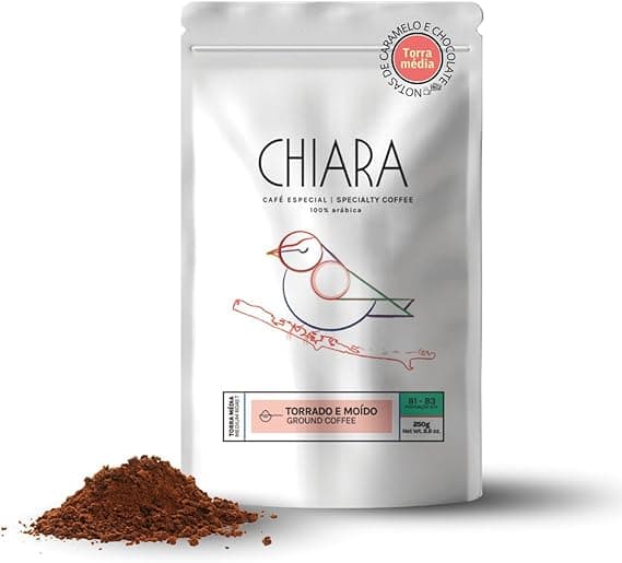 Chiara Arábica 83 SCA – Moído 250 g, Torra Média R$39,90 com cupom 15%