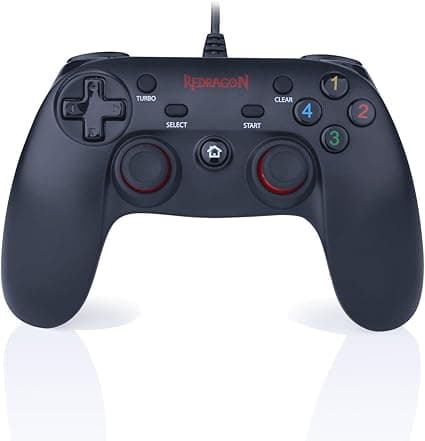 Saturn G807: com fio, 16 botões, vibração, X-Input/D-Input – R$129,40