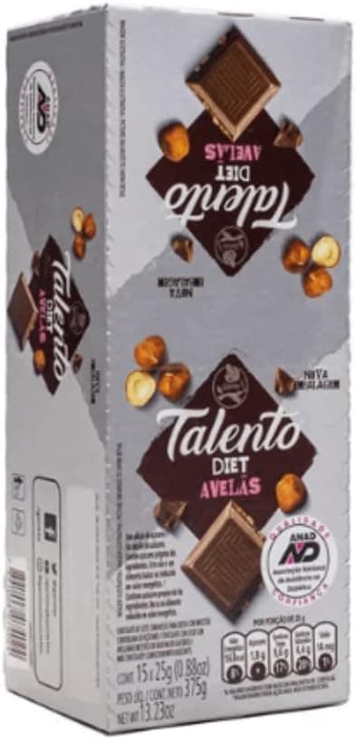 Talento Avelã Diet Mini 25 g c/15: Garoto a R$56,99 opção sem açúcar