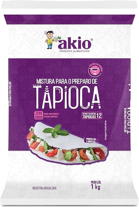 Akio Tapioca 1Kg — R$13,11: base prática para Volta às Aulas, rende ~10 porções
