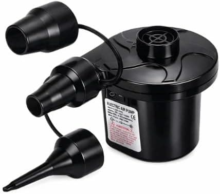 Bomba Portátil para Infláveis: bivolt 110V-220V ou 12V DC por R$55,99