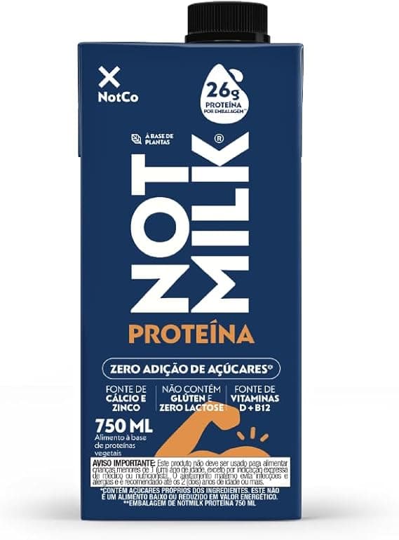 NotCo NotMilk 750 ml com 26 g de proteína sai por R$14,79 na Amazon
