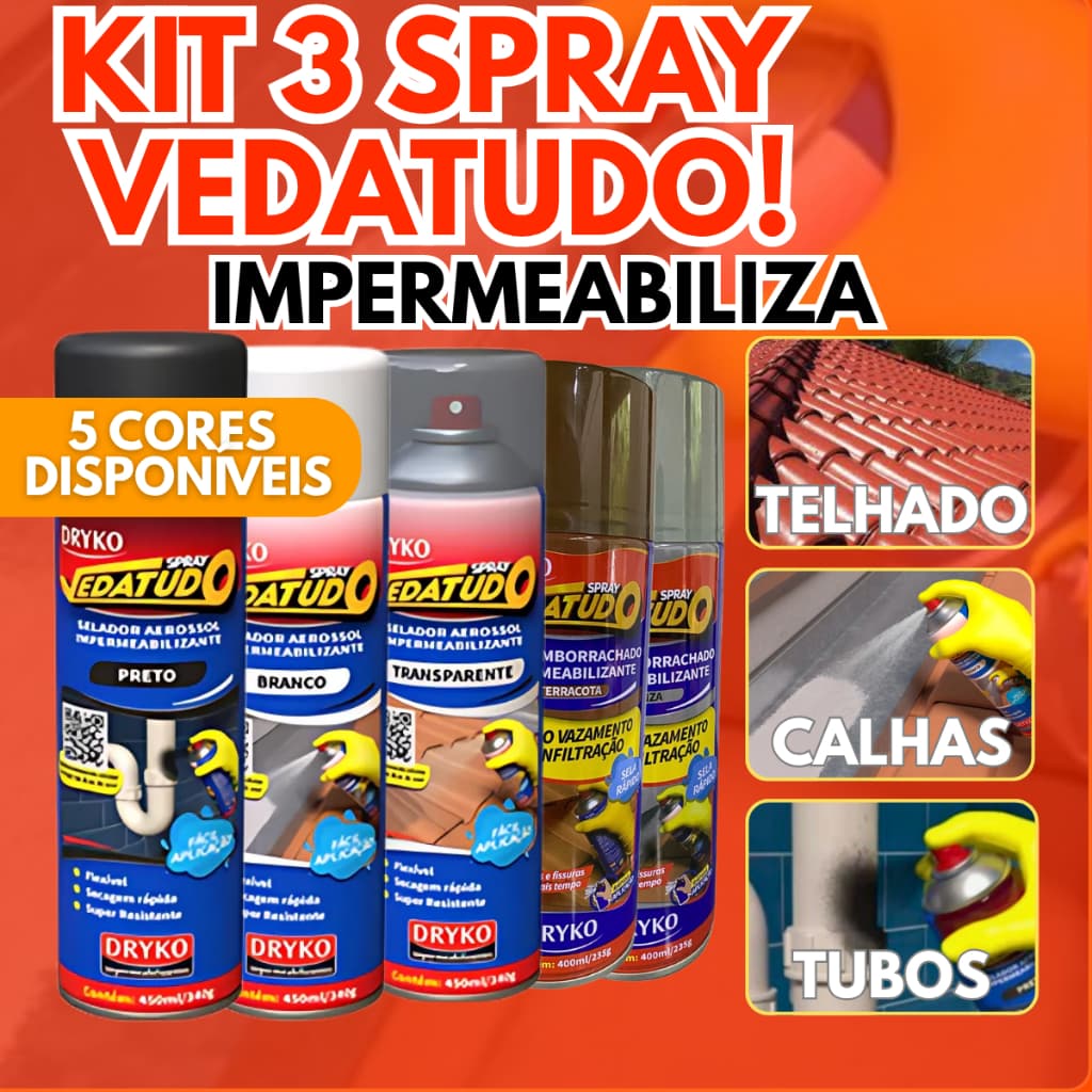 Spray impermeabilizante que protege contra infiltrações facilitando reparos domésticos