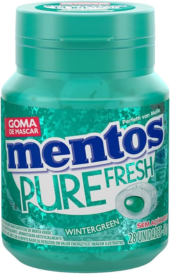 Mentos Pure Fresh Wintergreen Sem Açúcar — 28 un. (56 g) por R$12,40