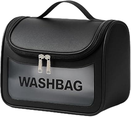 Necessaire transparente de viagem: prática e zíper reforçado — R$20,61