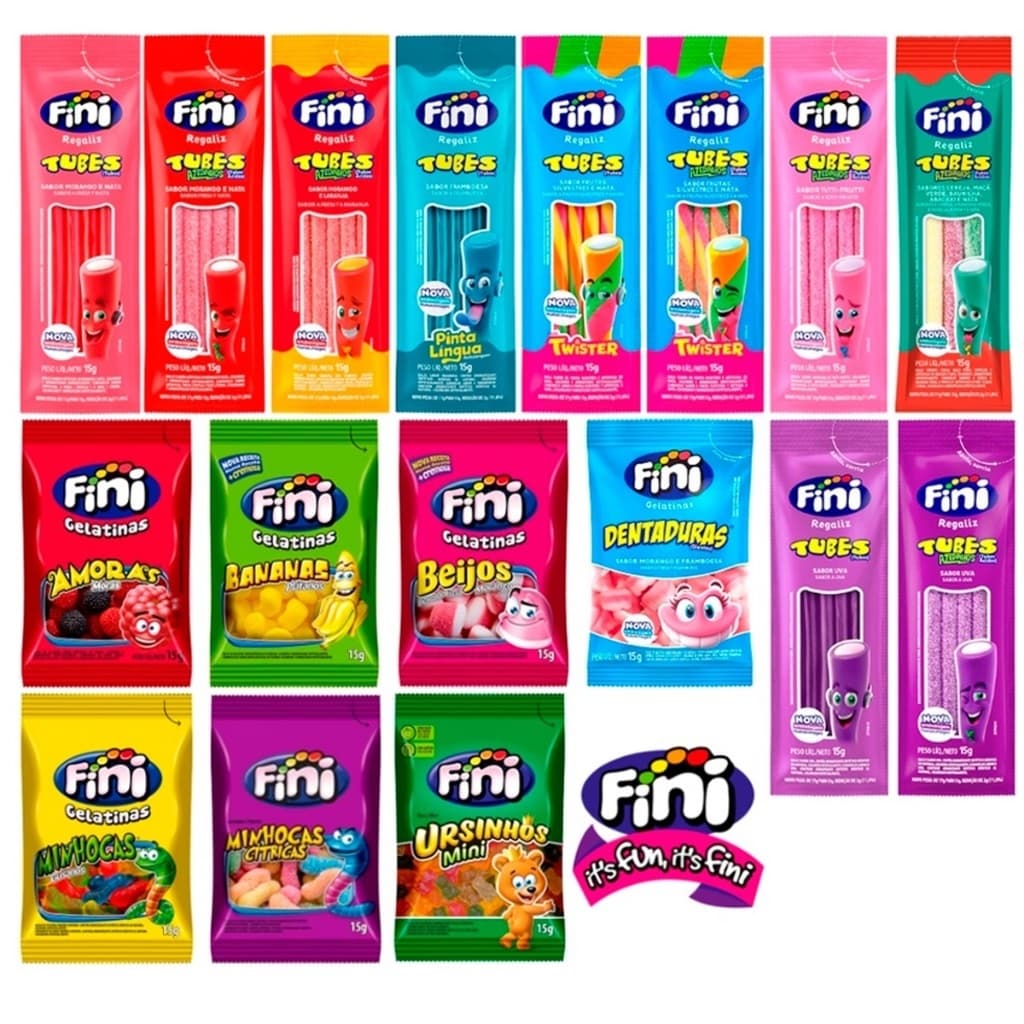 Kit com balas Fini que oferece variedade e praticidade para festas e eventos
