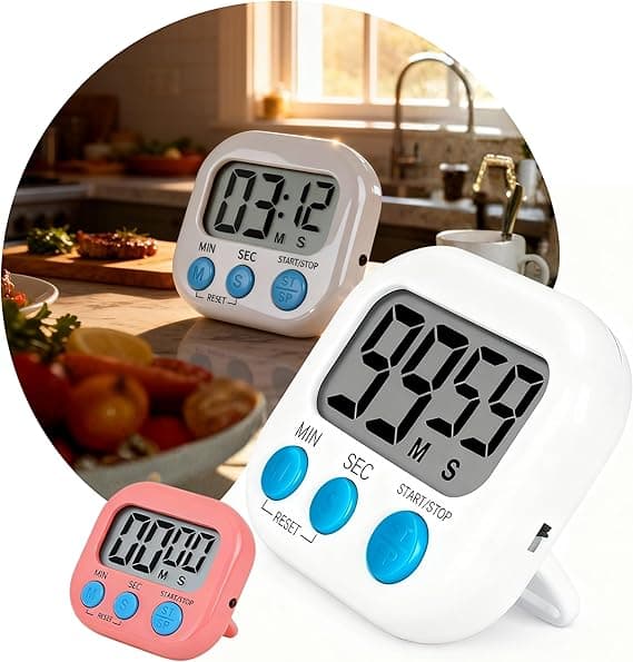 Temporizador Digital Magnético com Display Grande e Alarme Alto-R$7,92