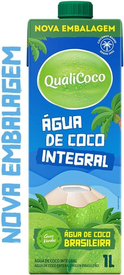Qualicoco Água de Coco 1L — 100% coco verde por R$19,90 na Amazon