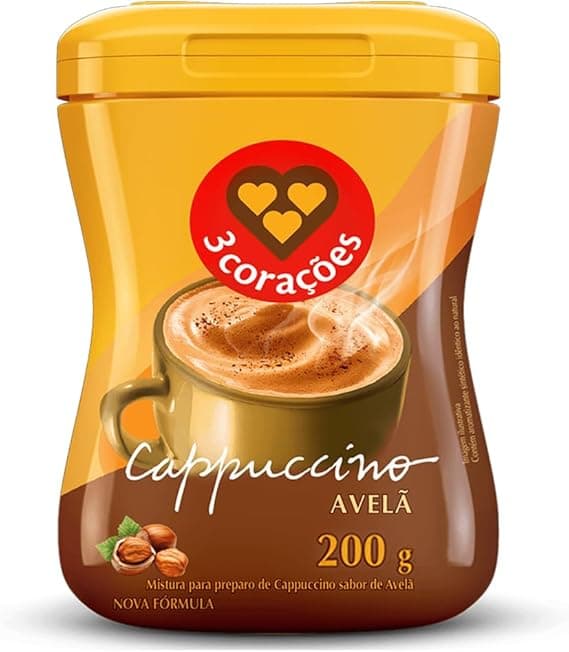 Cappuccino 3 Corações Avelã 200 g a R$21,72 na Amazon com frete grátis