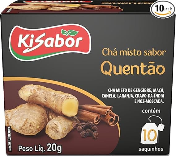 Chá de Gengibre Kisabor Quentão: 10 sachês por R$5,93
