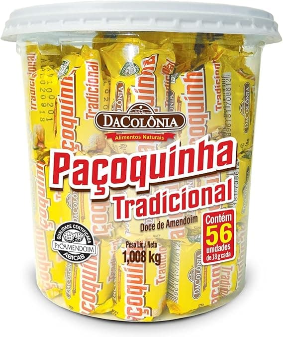 Paçoca DaColonia Rolha Tradicional: 56 por R$26,99 Frete grátis
