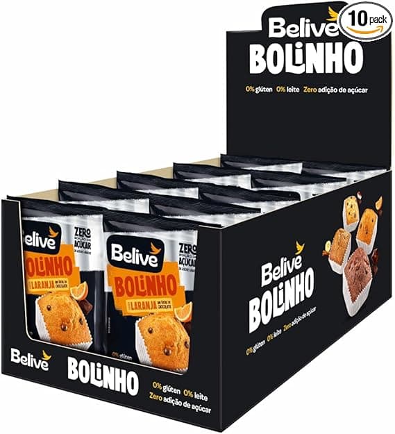 Belive Laranja: 10 bolinhos sem açúcar, sem glúten e sem leite R$43,99