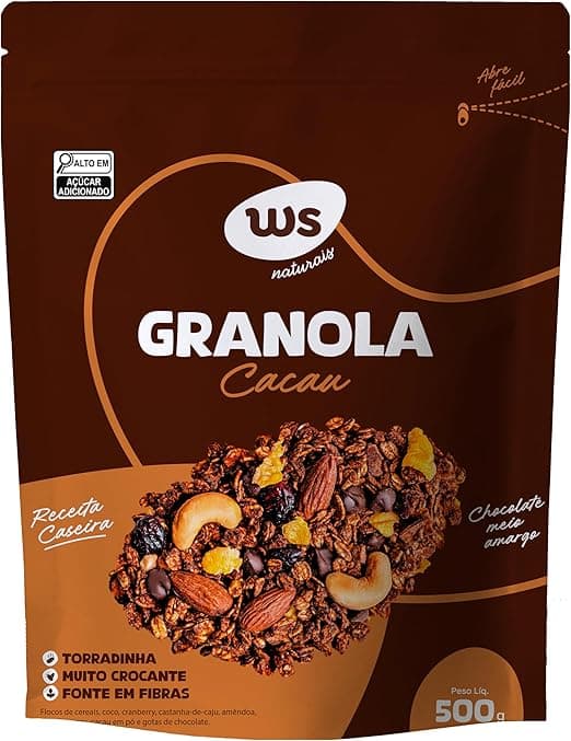 Granola Cacau 500 g WS Naturais: R$ 28,56 com frete grátis na Amazon