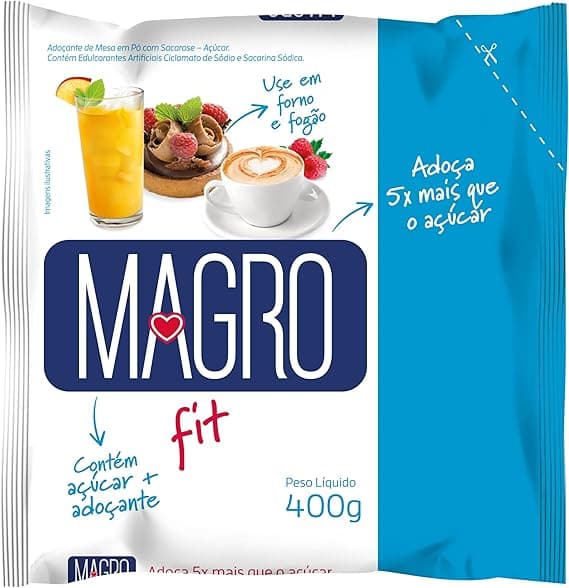Adoçante Magro Fit 400 g Lowcucar: R$14,40 na Amazon com refil