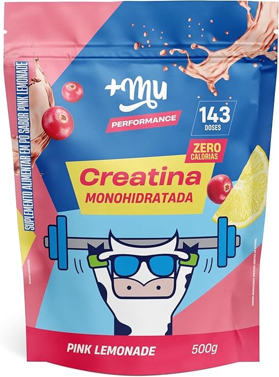 Creatina Mais Mu Pink Lemonade 500g: de R$91,78 por R$66,10 na Amazon