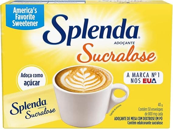 SPLENDA Adoçante em Pó: 50 sachês de 40 g por R$15,99 na Amazon