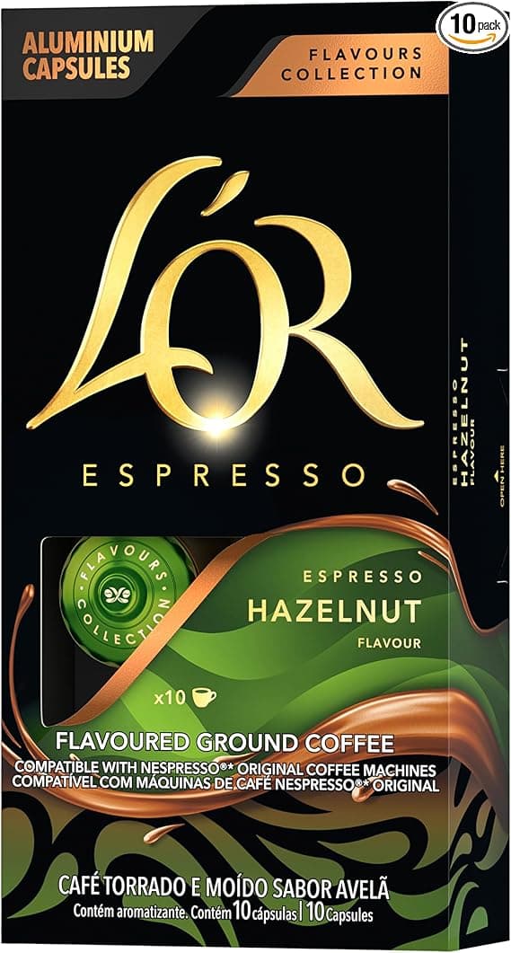 Cápsulas L’OR Espresso Avelã: Caixa com 10 por R$24,00, frete grátis