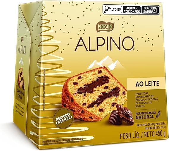 Panettone ALPINO 450g: fermentação natural e chocolate ao leite