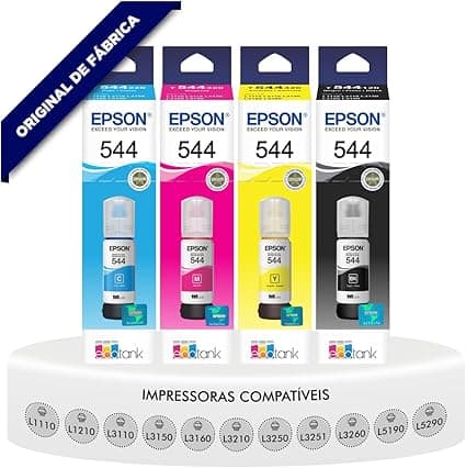 Kit 4 cores Epson T544 Original para L3110/L3150, lacrado, R$142,36