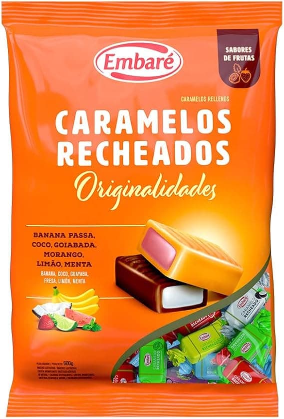 Embaré Balas de Caramelos Recheados 600g por R$25,55 frete grátis