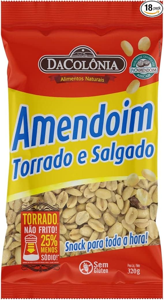 Amendoim DaColonia Assado 320g por R$10,99 na Amazon – Volta às Aulas