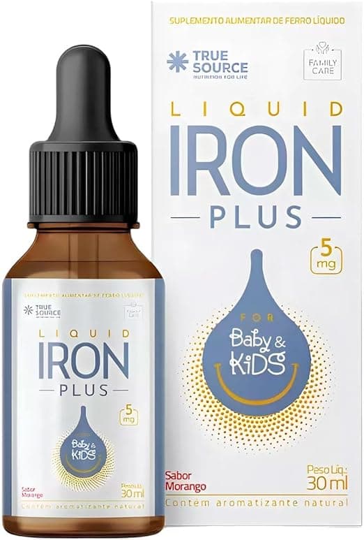 True Source Ferro Líquido 30ml Morango para Bebês com Desconto Amazon