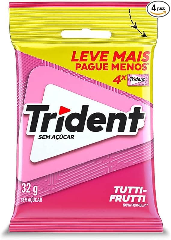 Trident Tutti-Frutti 32g: pack com 4 por R$10,79 na Amazon